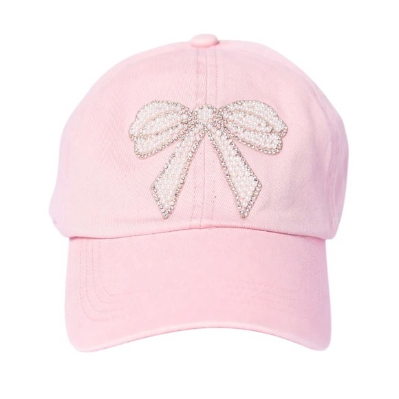 Pink Lily Pink Cap with Rhinestone Bow - Picture 1 of 8